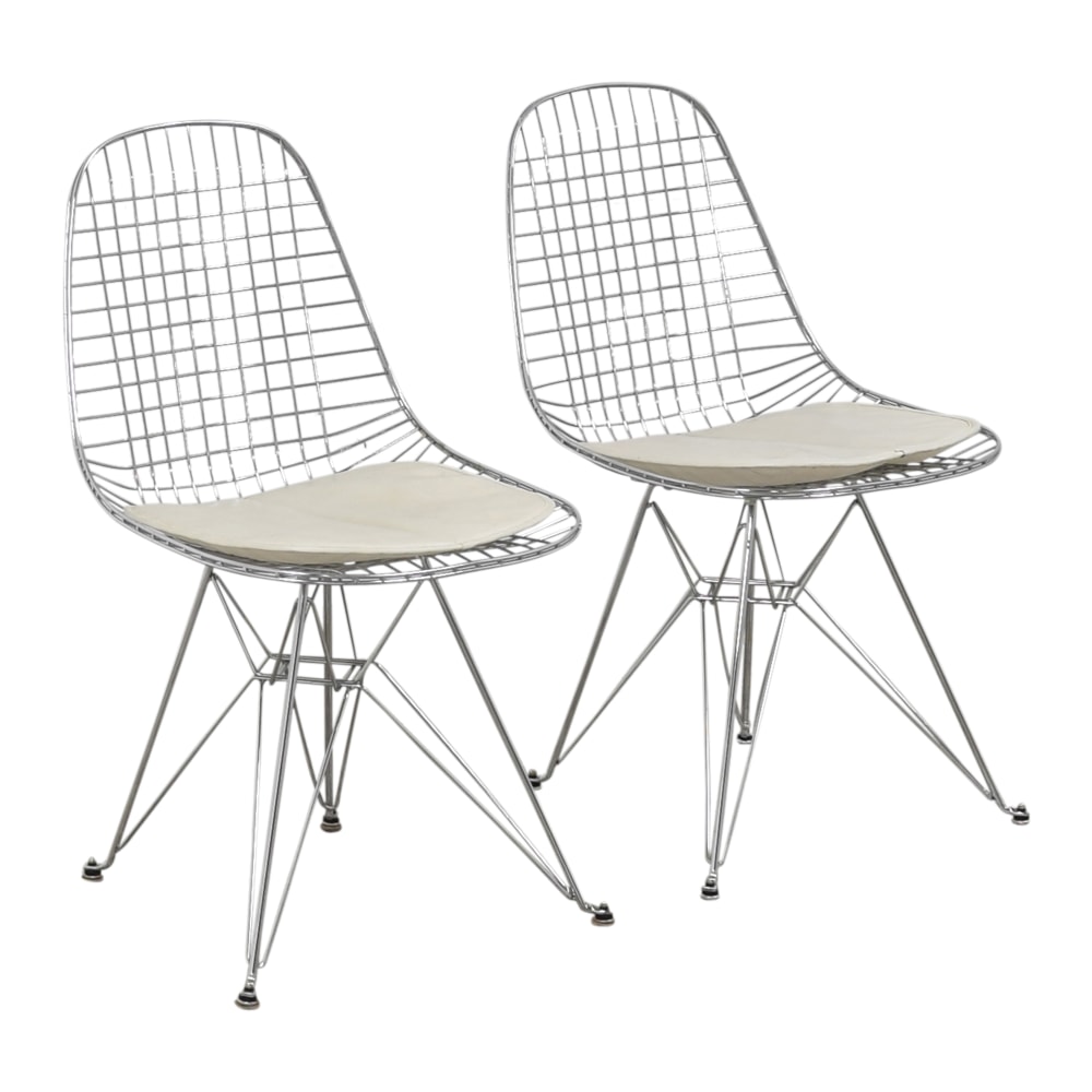 shop Modernica Case Study Wire Eiffel Chairs with Seat Pads Modernica Dining Chairs