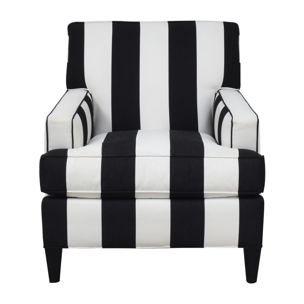 Black and White Striped Accent Chair 