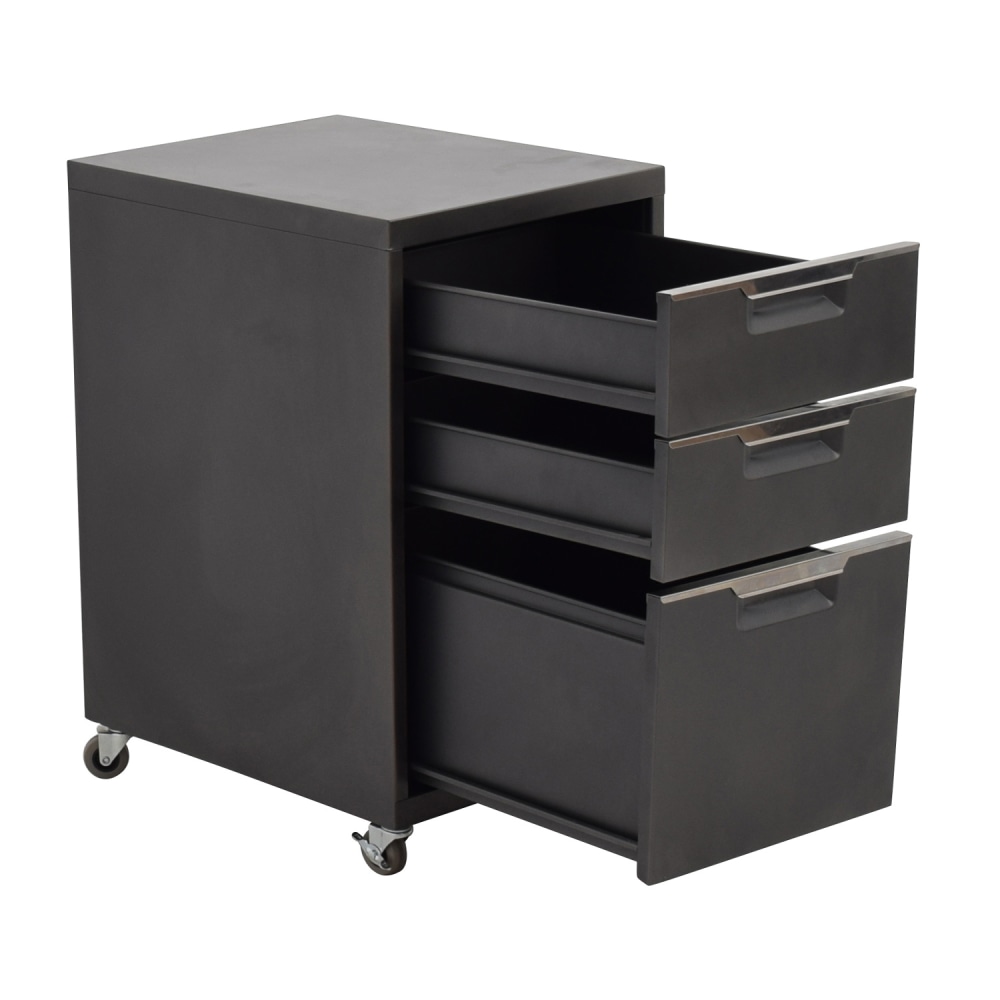 Cb2 Grey Three Drawer Filing Cabinet