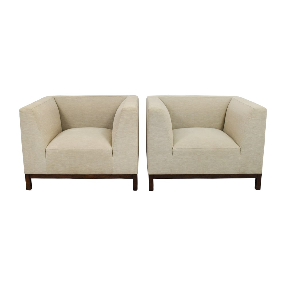 56% OFF - Calvin Klein Calvin Klein Squared Beige Armchairs / Chairs