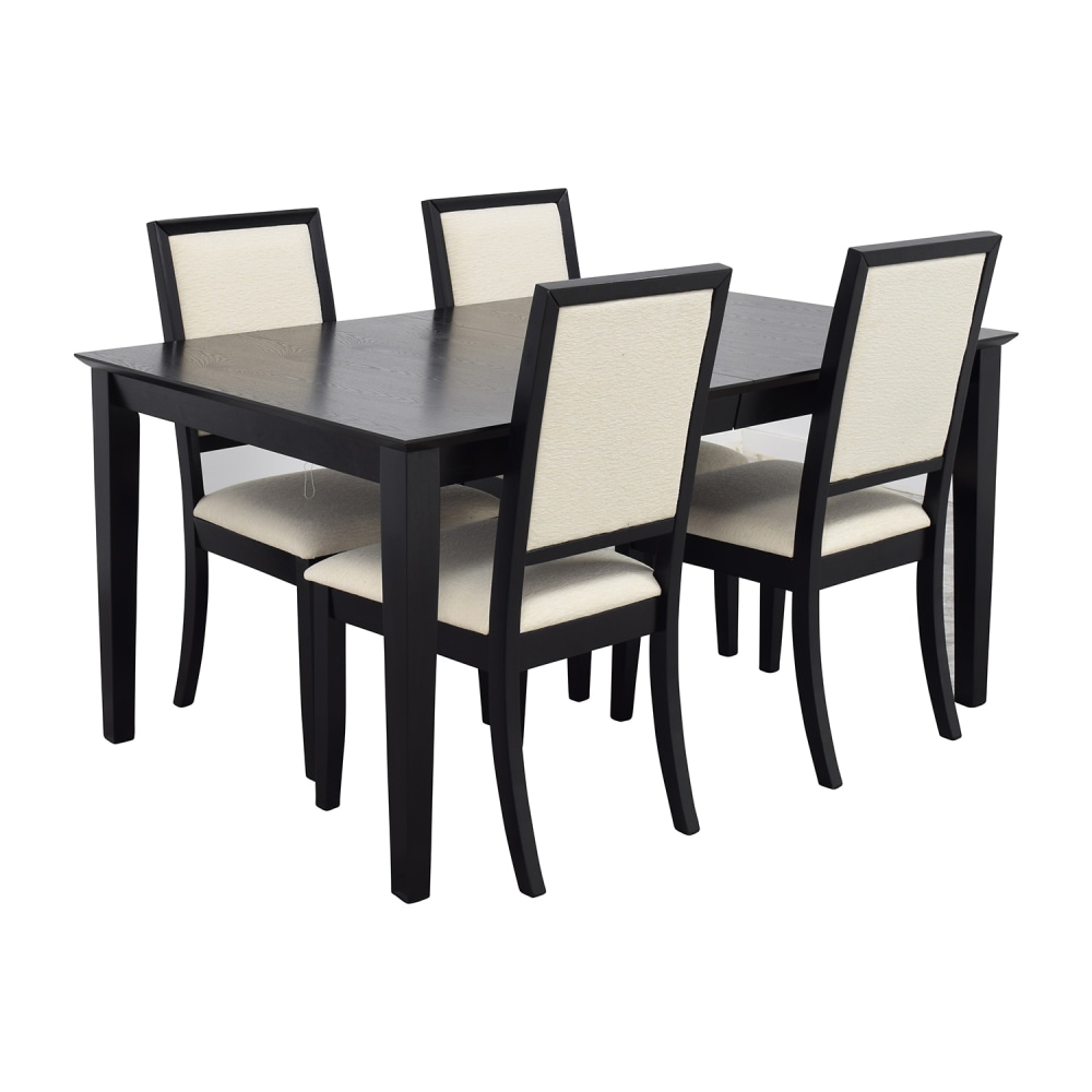 Harlem Furniture Harlem Furniture Black Dining Table with Four Chairs nj