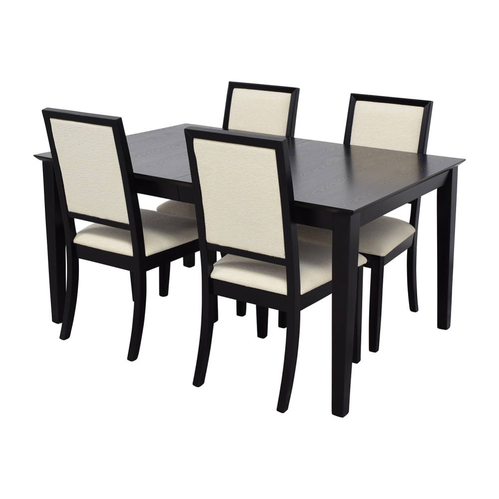 shop Harlem Furniture Black Dining Table with Four Chairs Harlem Furniture