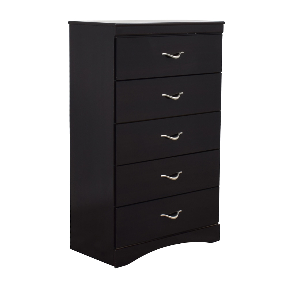 buy Bobs Furniture Black Five Drawer Wooden Chest Bobs Furniture Dressers