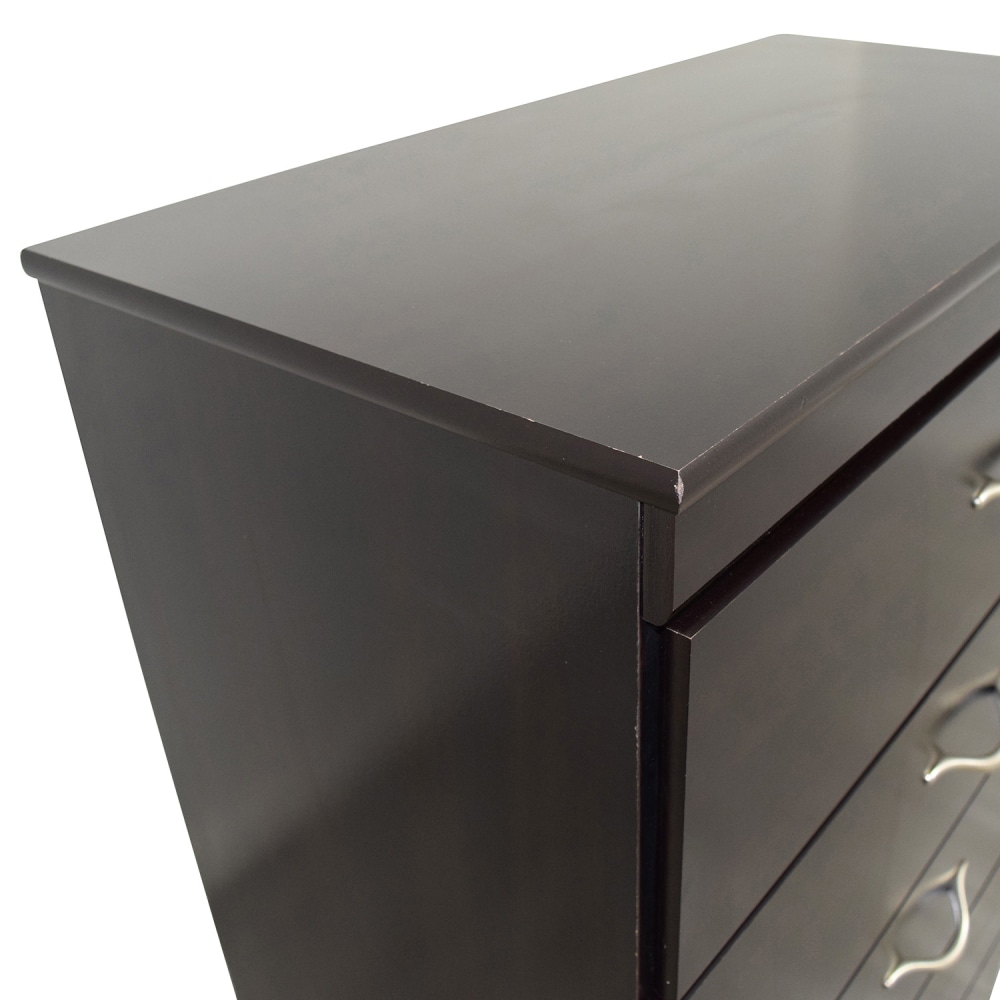 Bobs Furniture Bobs Furniture Black Five Drawer Wooden Chest second hand