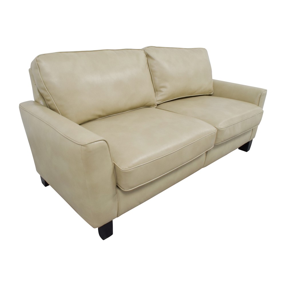 72% OFF - Serta Serta Astoria Coated Fabric Sofa in Cannoli Cream / Sofas