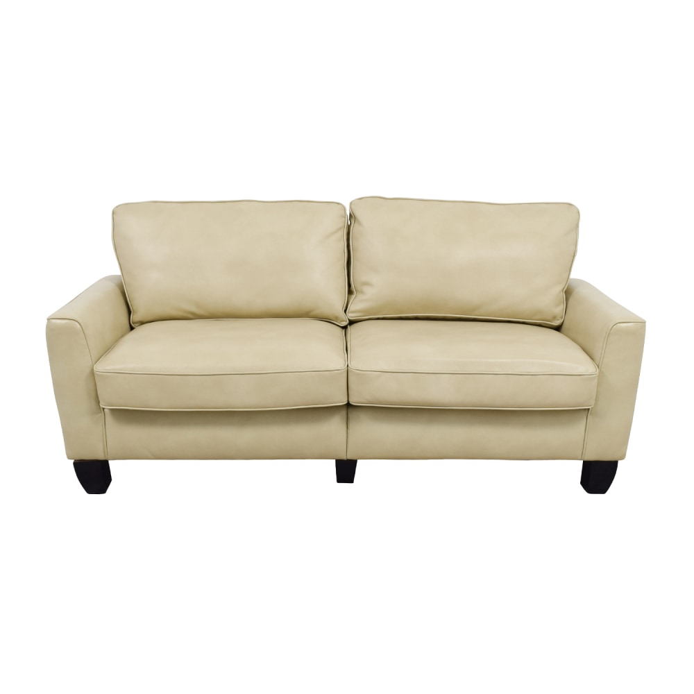 72% OFF - Serta Serta Astoria Coated Fabric Sofa in Cannoli Cream / Sofas