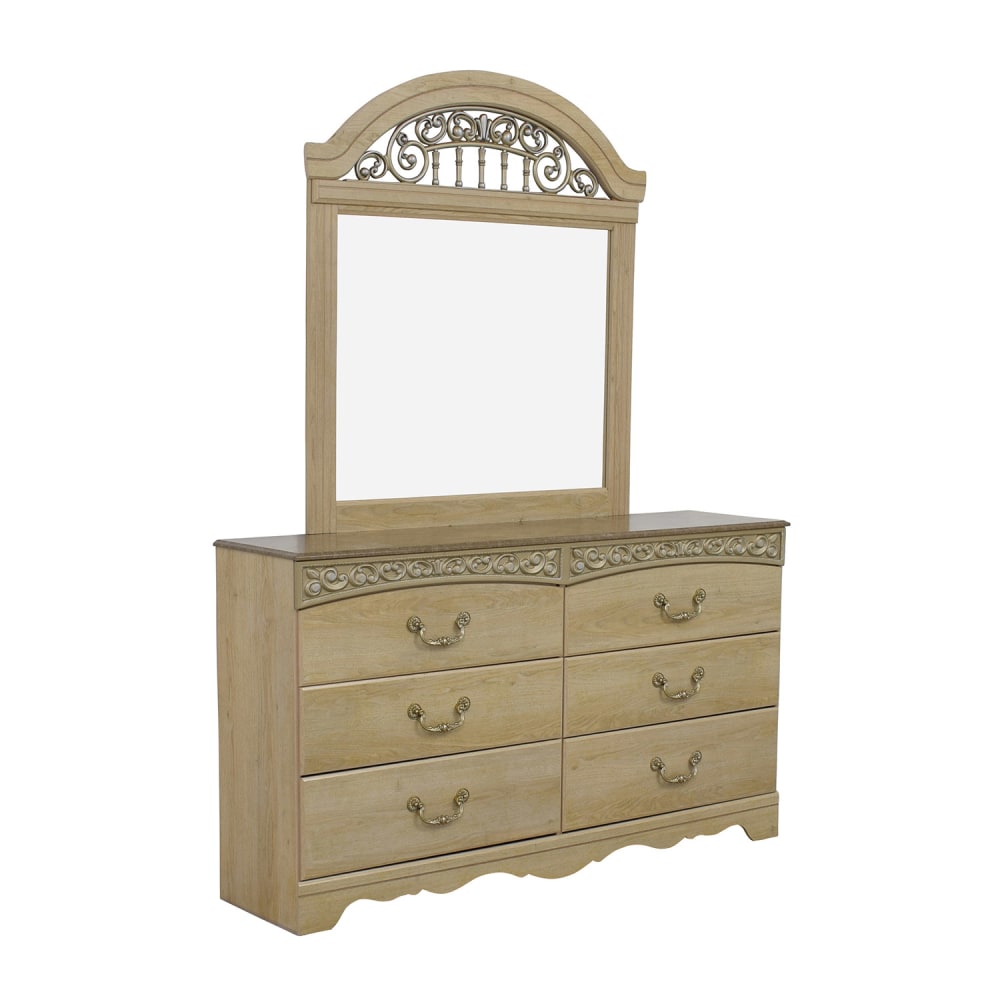 Ashleys Furniture Ashley Furniture Light Oak Dresser with Mirror nyc