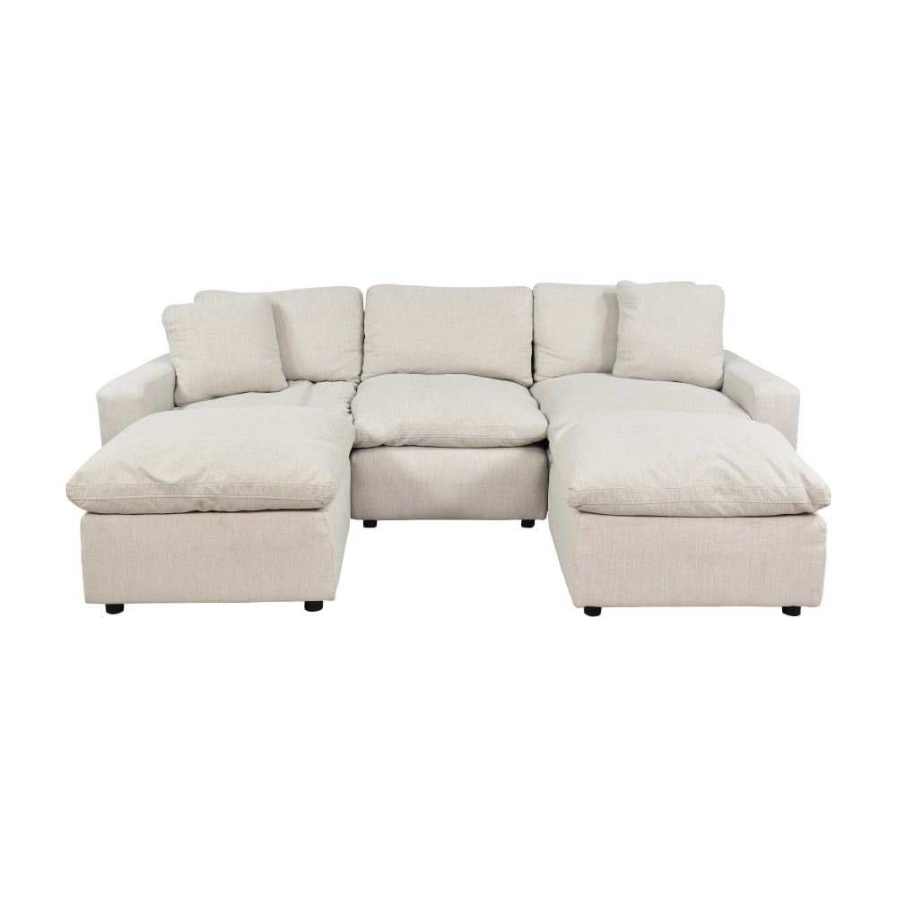Ashley Furniture Savesto Three-Piece Modular Sofa with Ottomans / Sofas