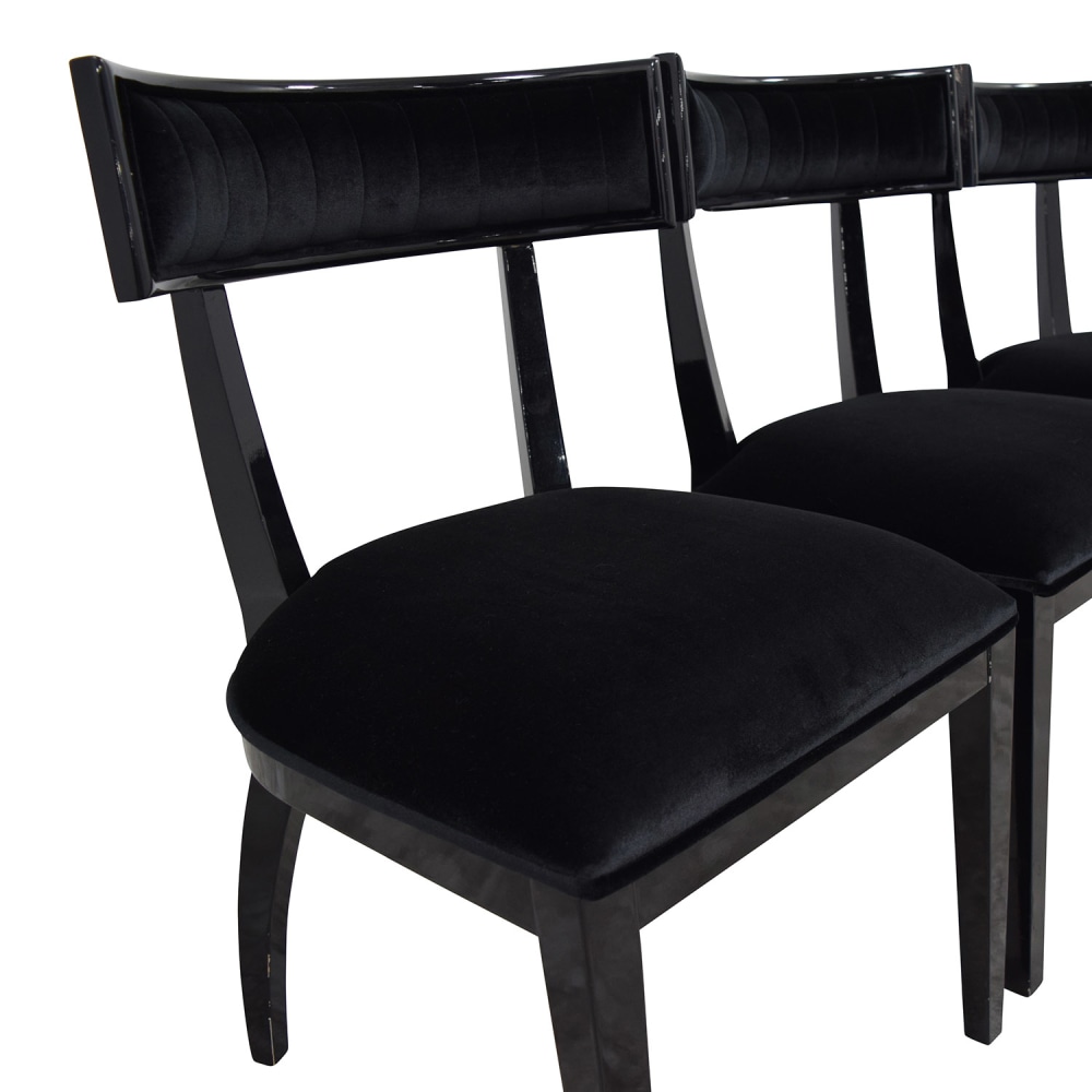 A & X Casa Luxury Collection A & X Casa Luxury Collection Art Deco Black Dining Chairs nj