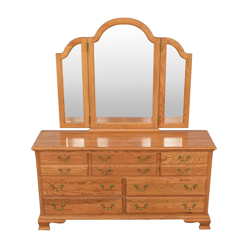 Pennsylvania House Dresser with Trifold Mirror  / Storage