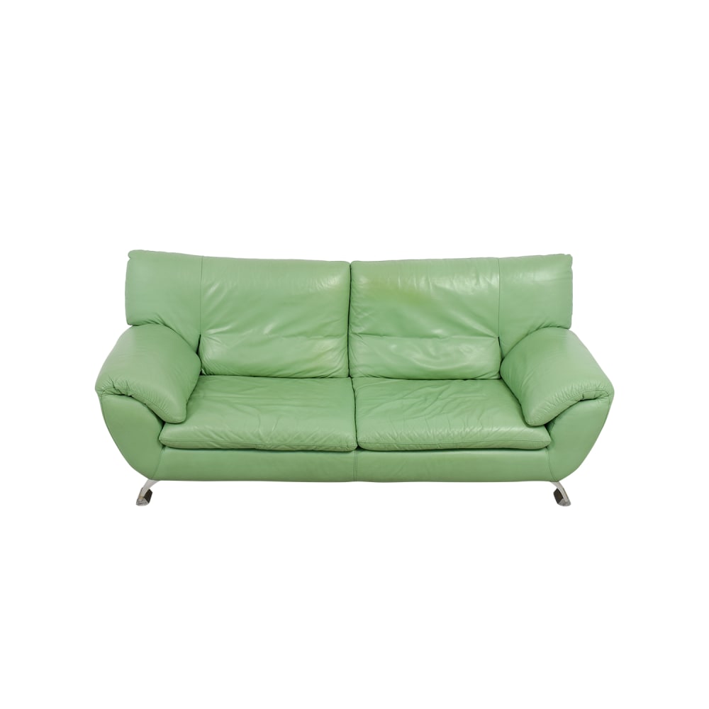 Nicoletti Nicoletti Green Leather Sofa Mint