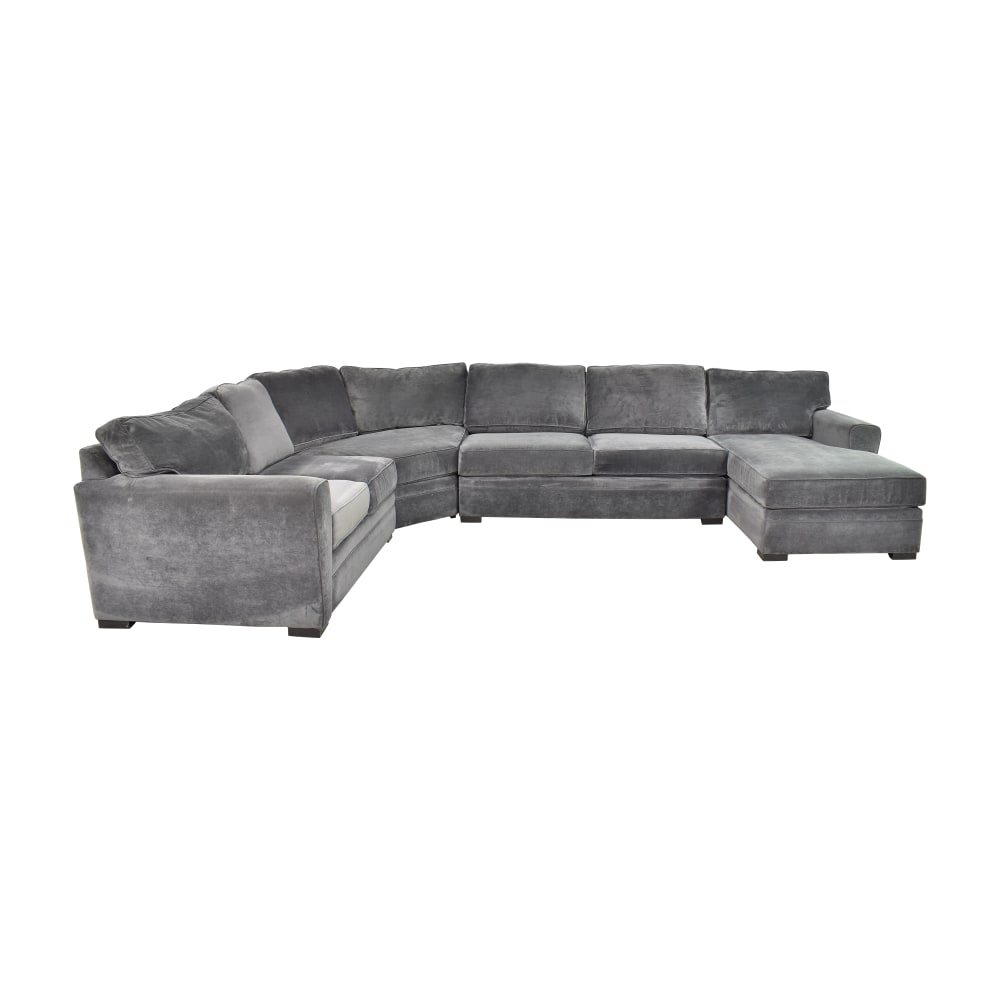 LONDON OVERSIZED VELVET SECTIONAL - GREY