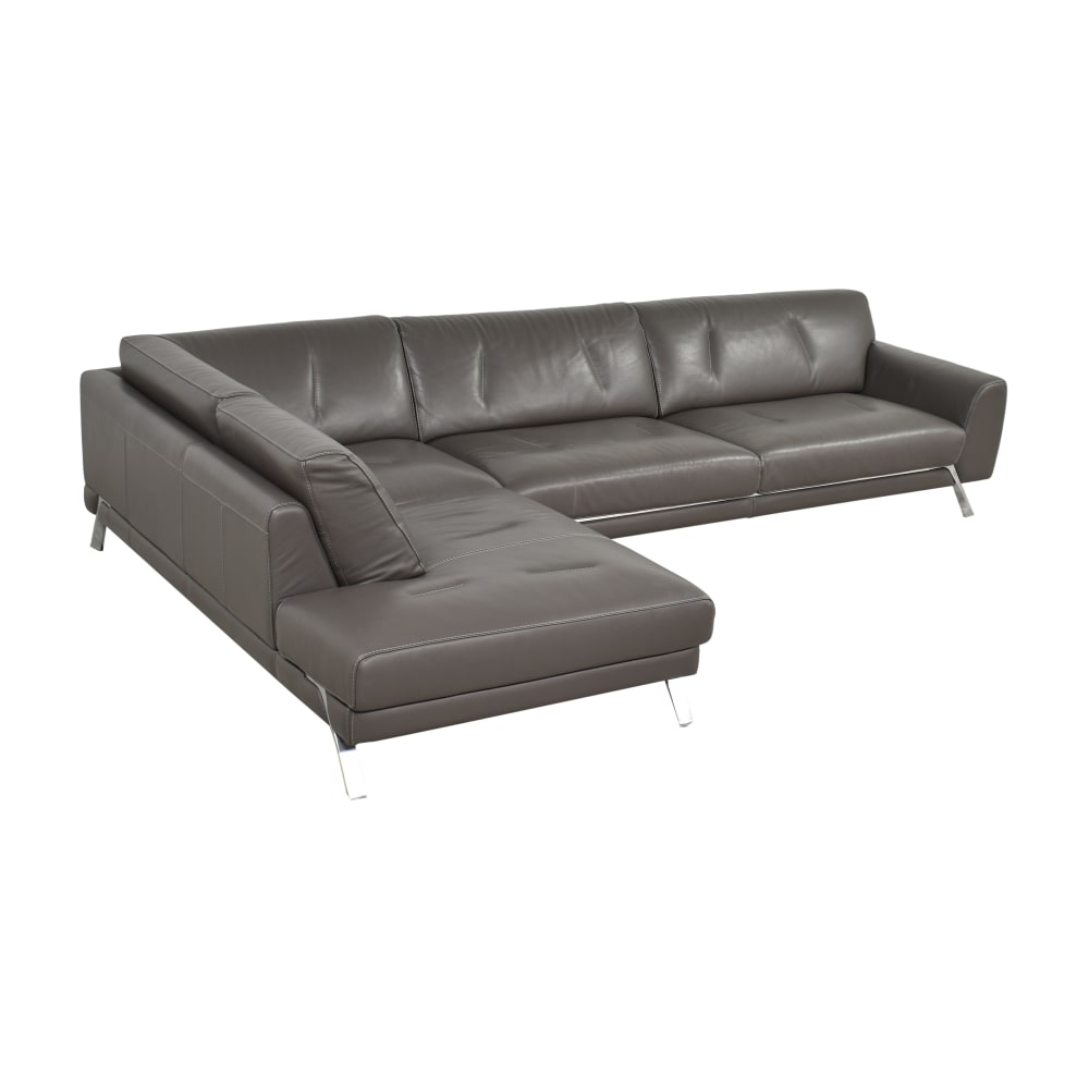 Roche Bobois Script Two Piece Leather Sectional