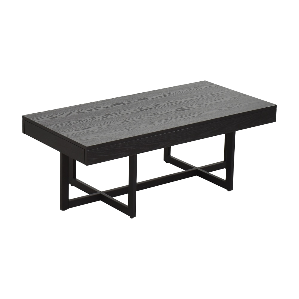 Sable Black Marble Rectangle Bench