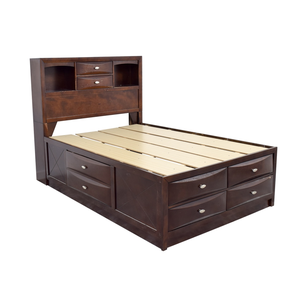 ACME Louis Philippe III Queen Bed with Storage in Cherry, Multiple