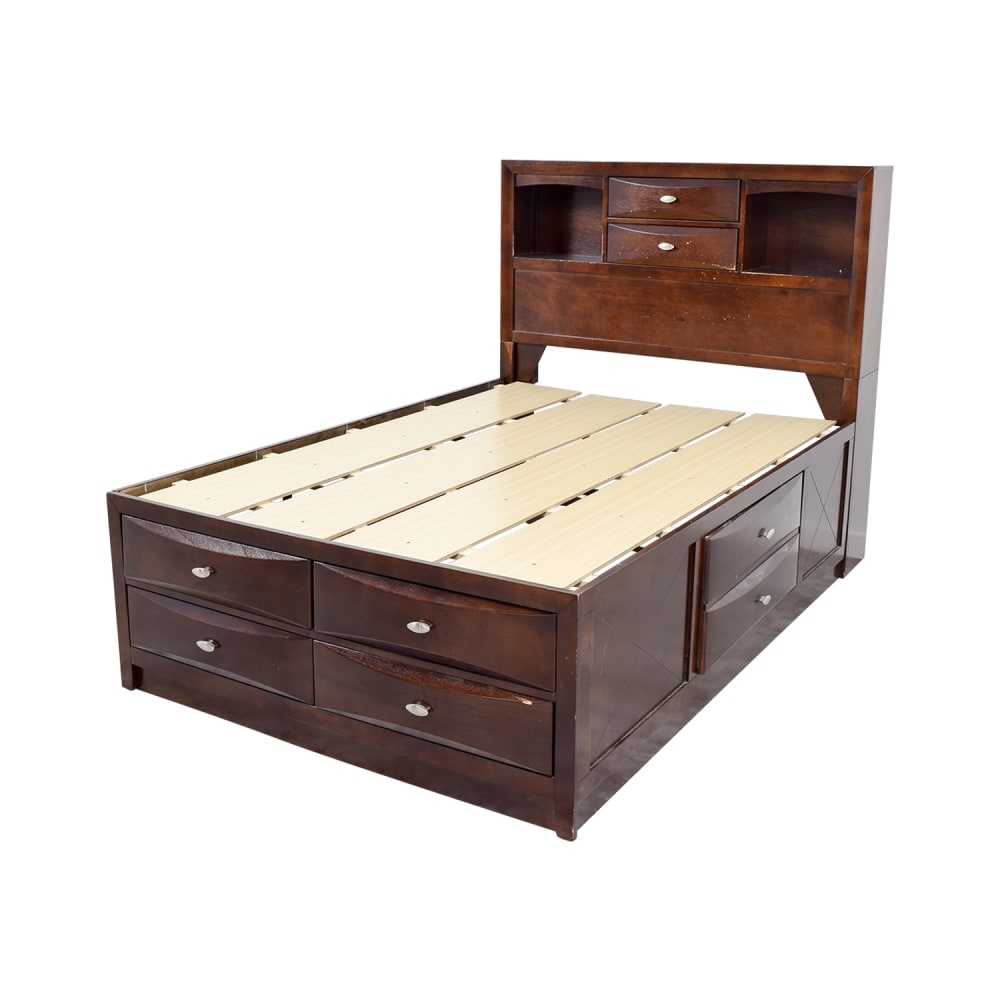 ACME Louis Philippe III Queen Bed with Storage in Cherry, Multiple