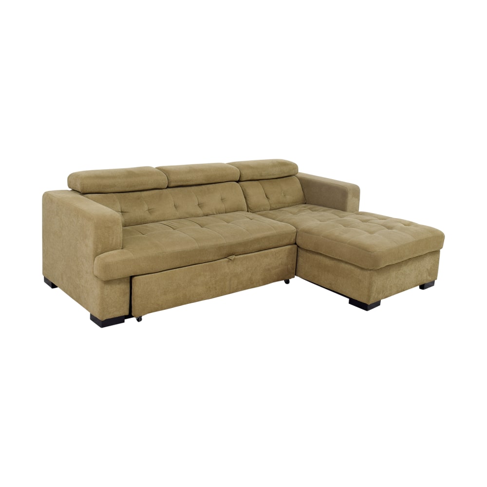 Gold Chaise Sectional Sleeper Sofa