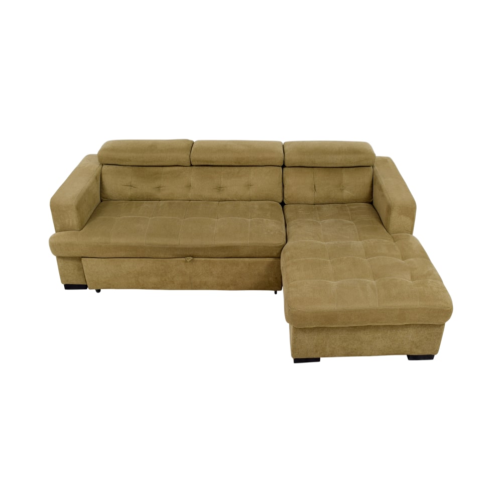 buy Bobs Furniture Gold Chaise Sectional Sleeper Sofa Bobs Furniture