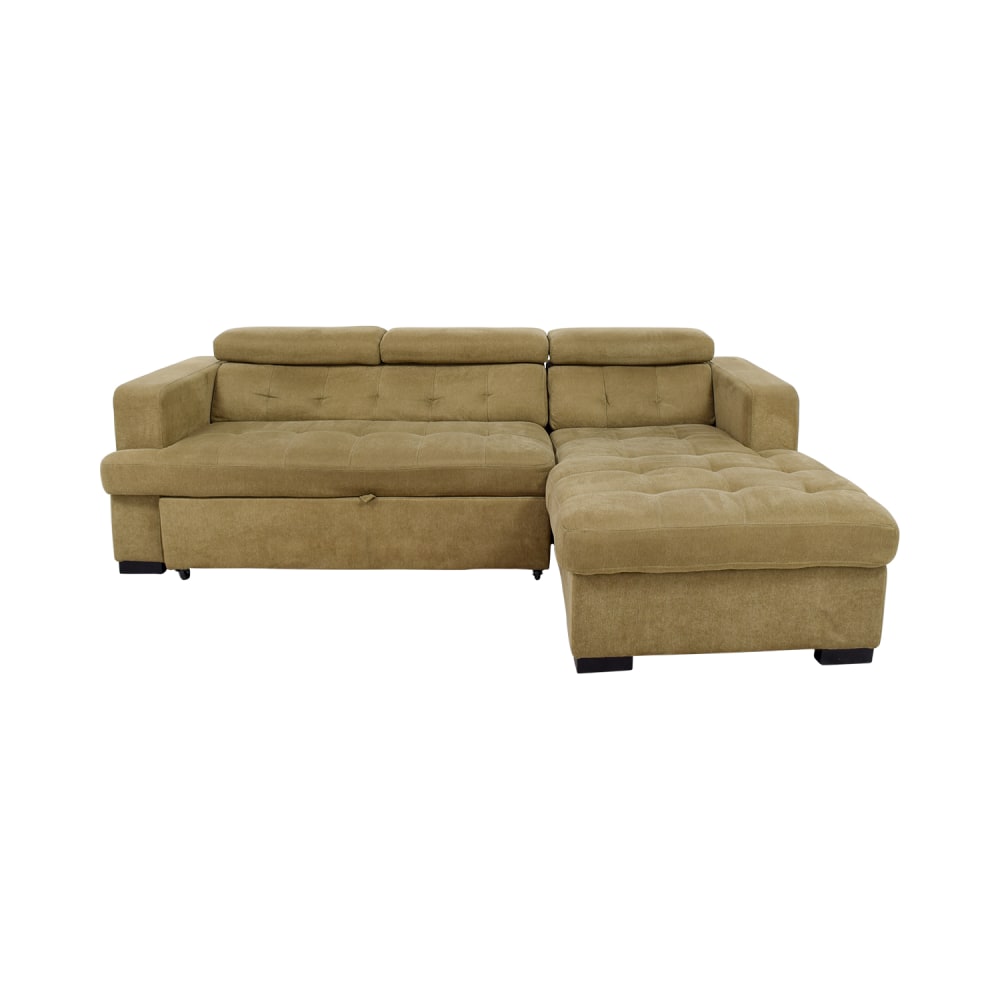 Gold Chaise Sectional Sleeper Sofa