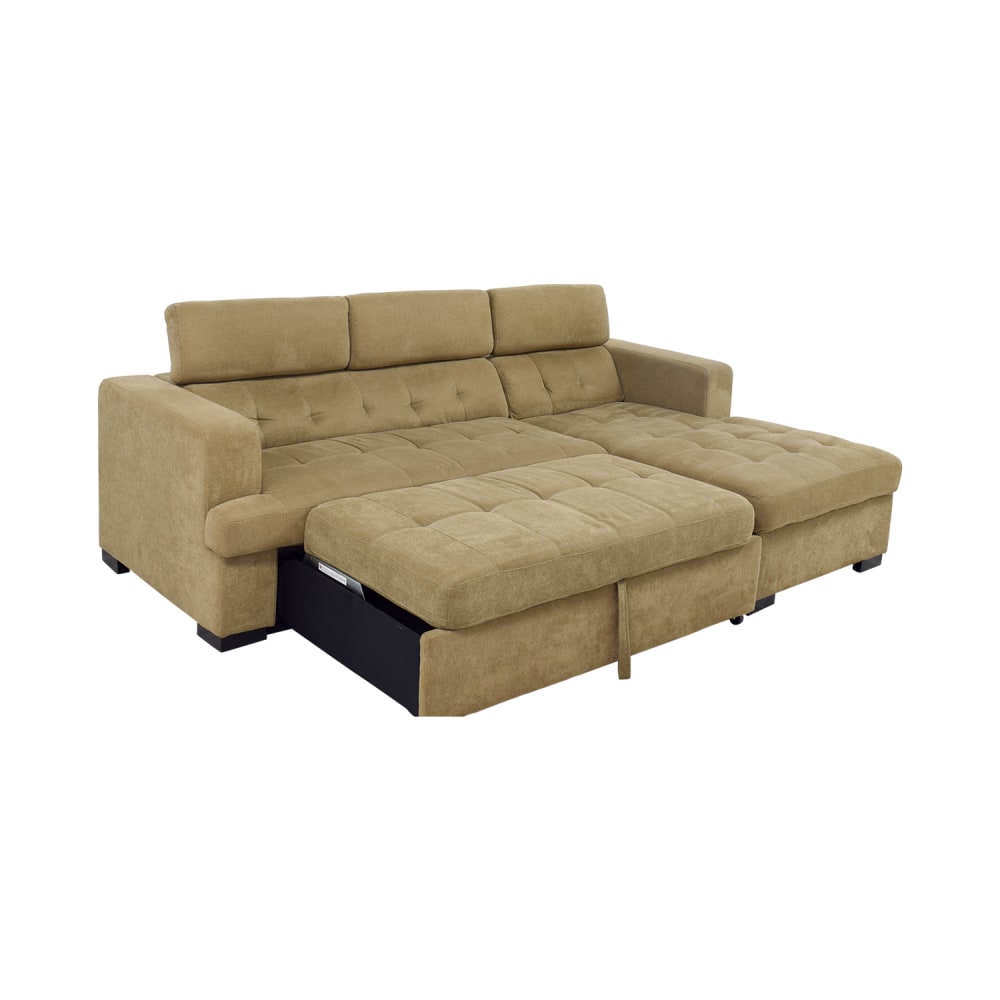 Bobs Furniture Bobs Furniture Gold Chaise Sectional Sleeper Sofa used