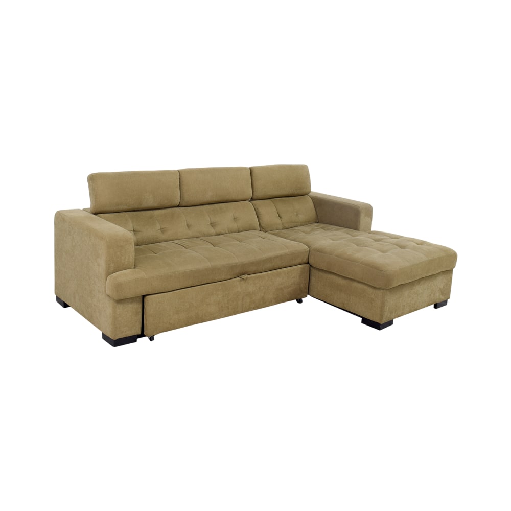 buy Bobs Furniture Gold Chaise Sectional Sleeper Sofa Bobs Furniture Sofas