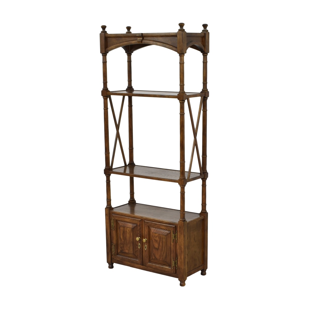 Henredon Furniture Dual Shelf Etagere with Cabinet | 82% Off | Kaiyo