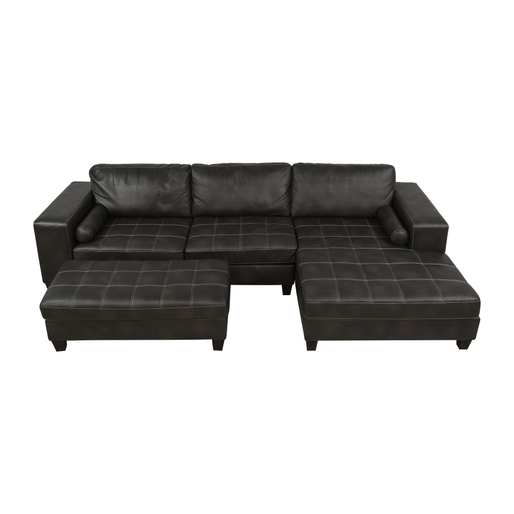 Ashley Furniture Ashley Furniture Chaise Sectional Sofa and Ottoman  dimensions
