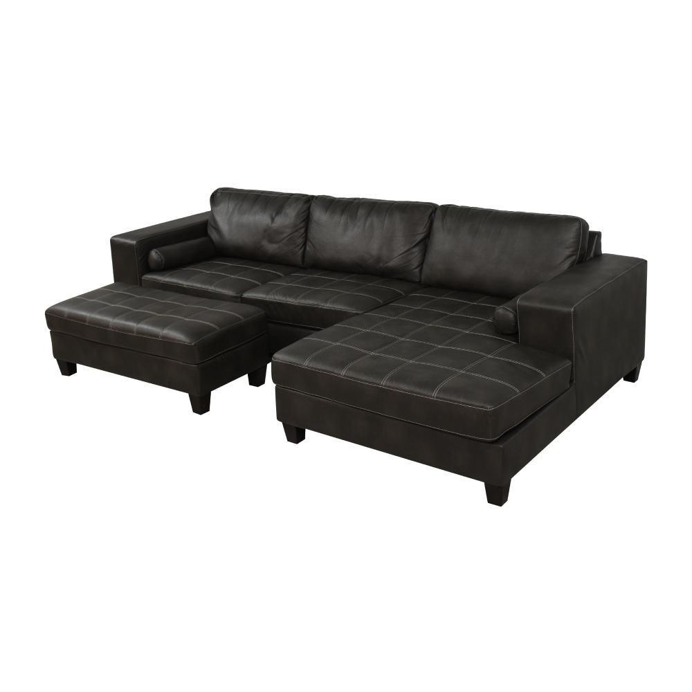 Ashley Furniture Ashley Furniture Chaise Sectional Sofa and Ottoman  ct