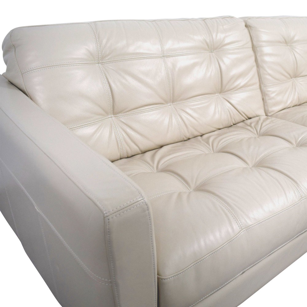 Macy S White Leather Tufted Sofa 48