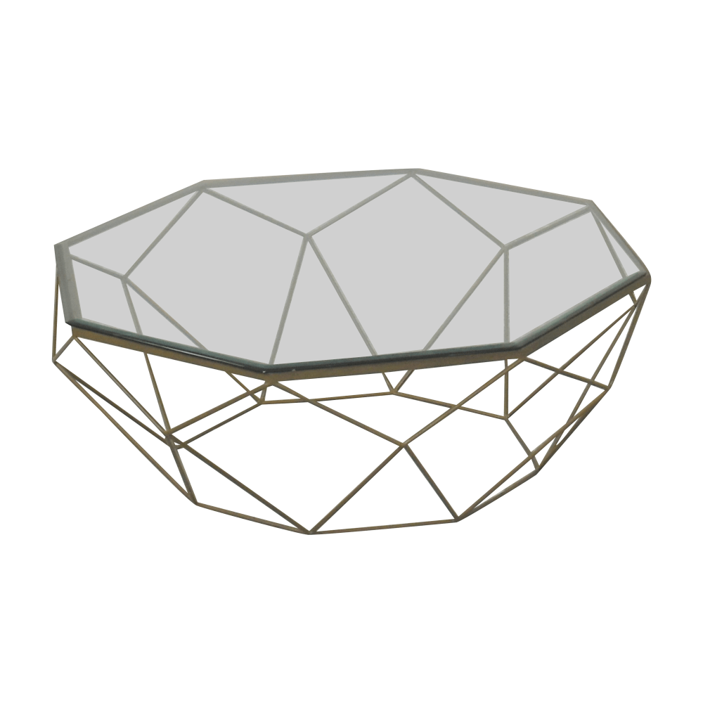 Simple Modern Gray Yellow and Black Geometric Coffee Table by  BlackStrawberry