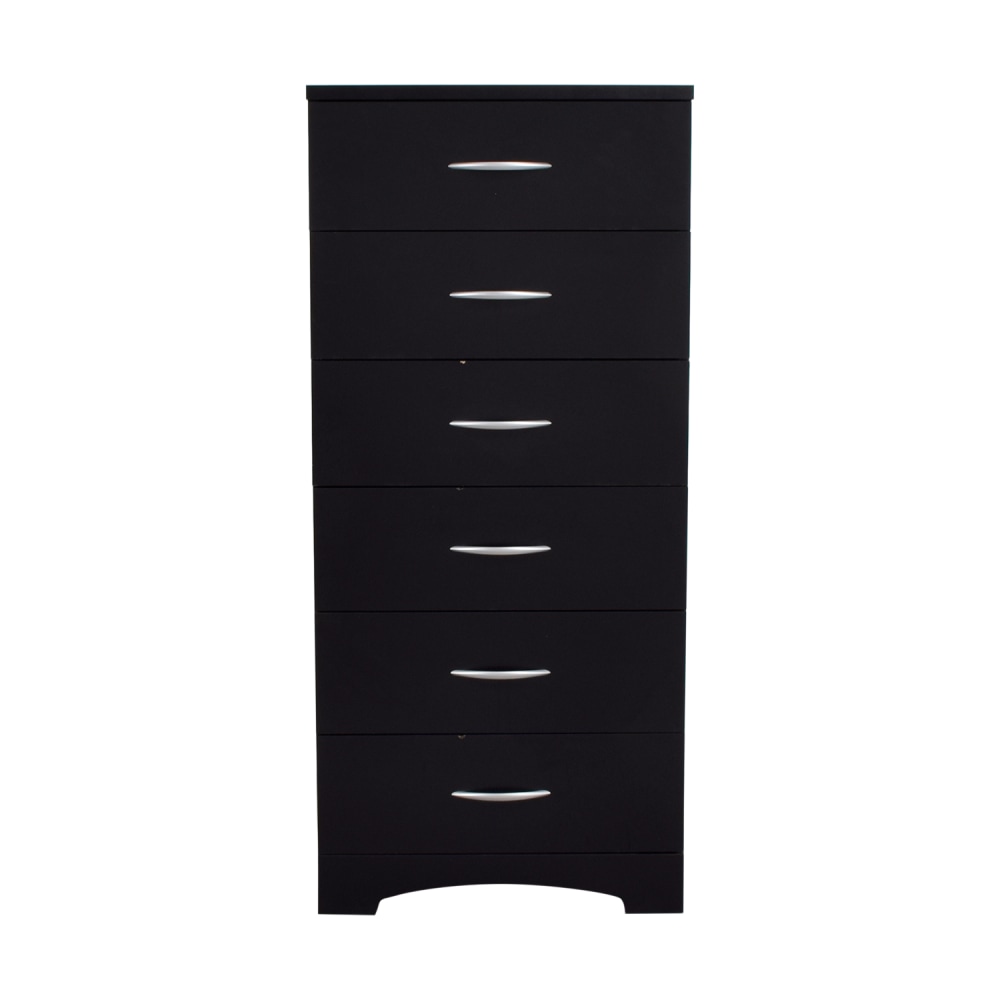 Black Six-Drawer Tall Dresser / Dressers