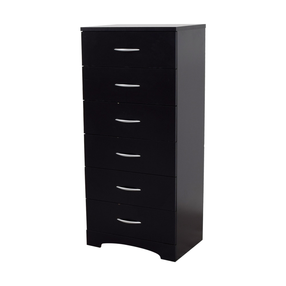 Black Six-Drawer Tall Dresser used