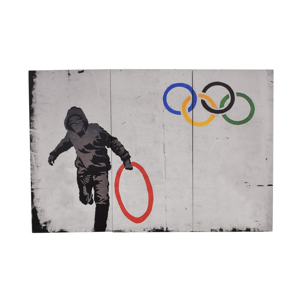 Three Panel Banksy Olympic Canvas Print 70 Off Kaiyo