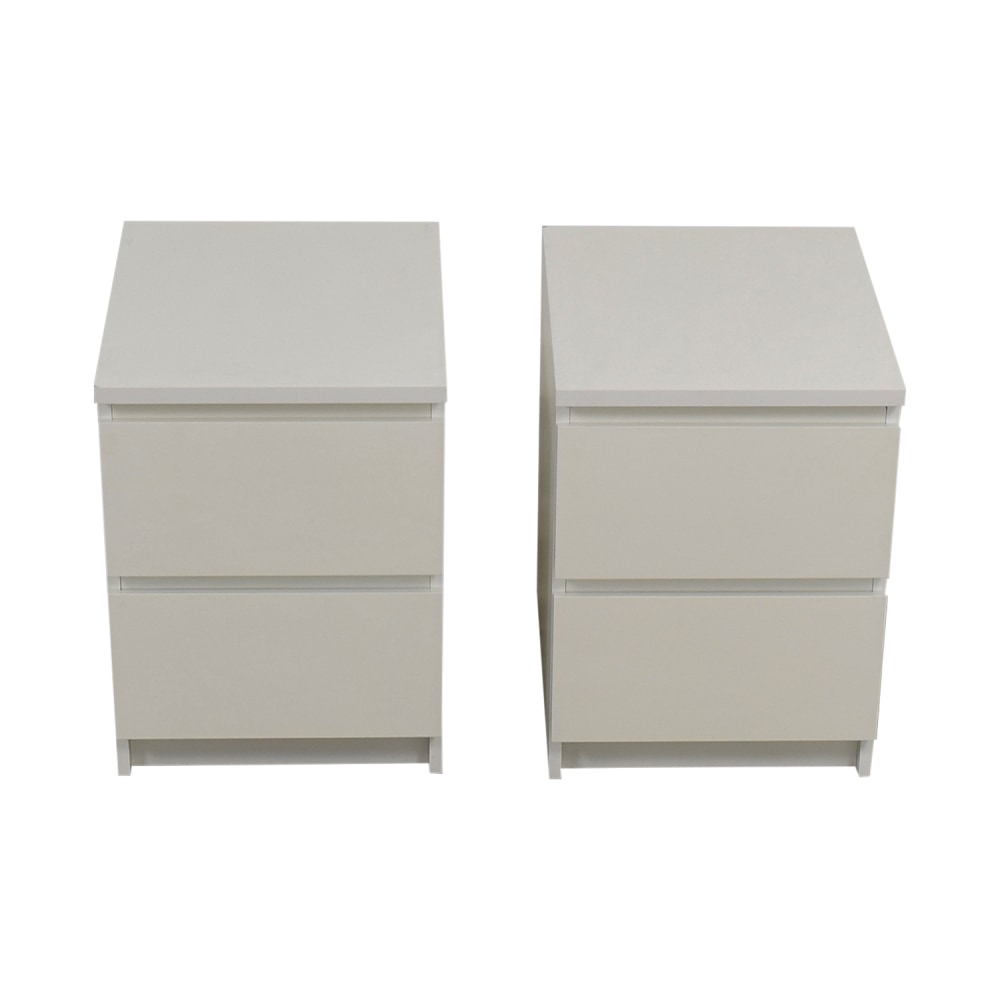 Maestro Altijd ik ben trots 53% OFF - IKEA IKEA Malm Two-Drawer White End Tables / Tables