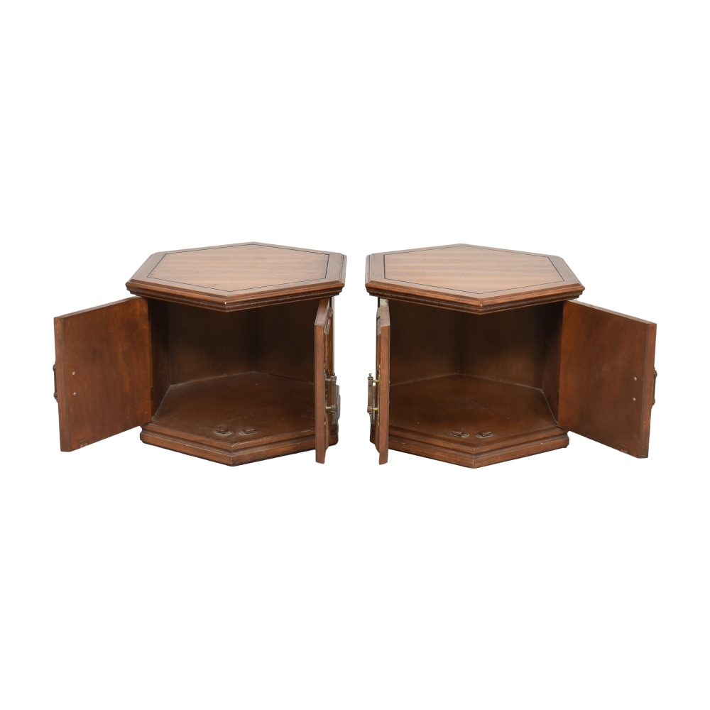 Excellent Solid Wood Hexagonal Storage End Table – Creative Bargains