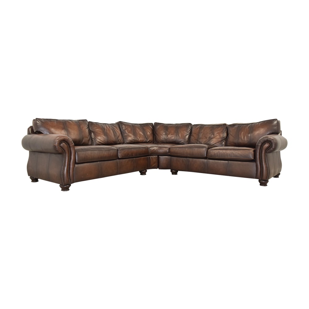 Raymour & Flanigan Raymour & Flanigan Brown Leather Sectional