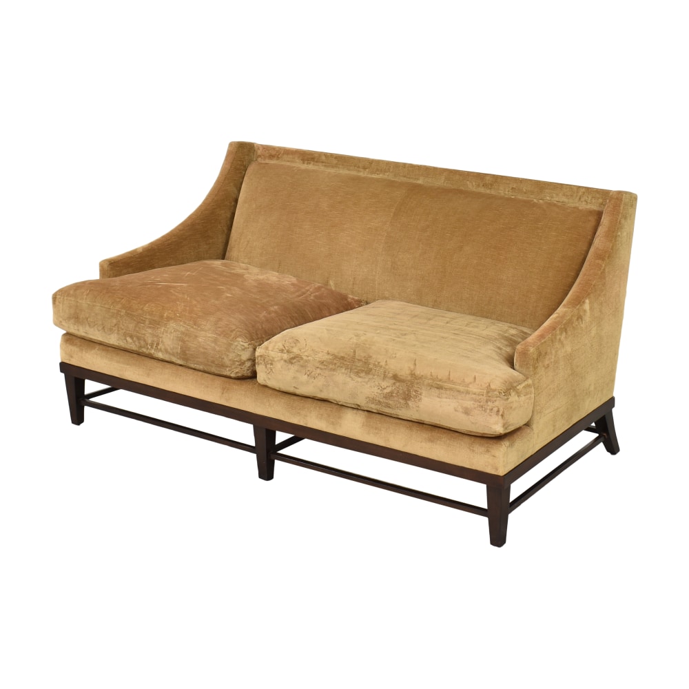 Stanton Leather Sofa With Tufted Seat And Back In Camel