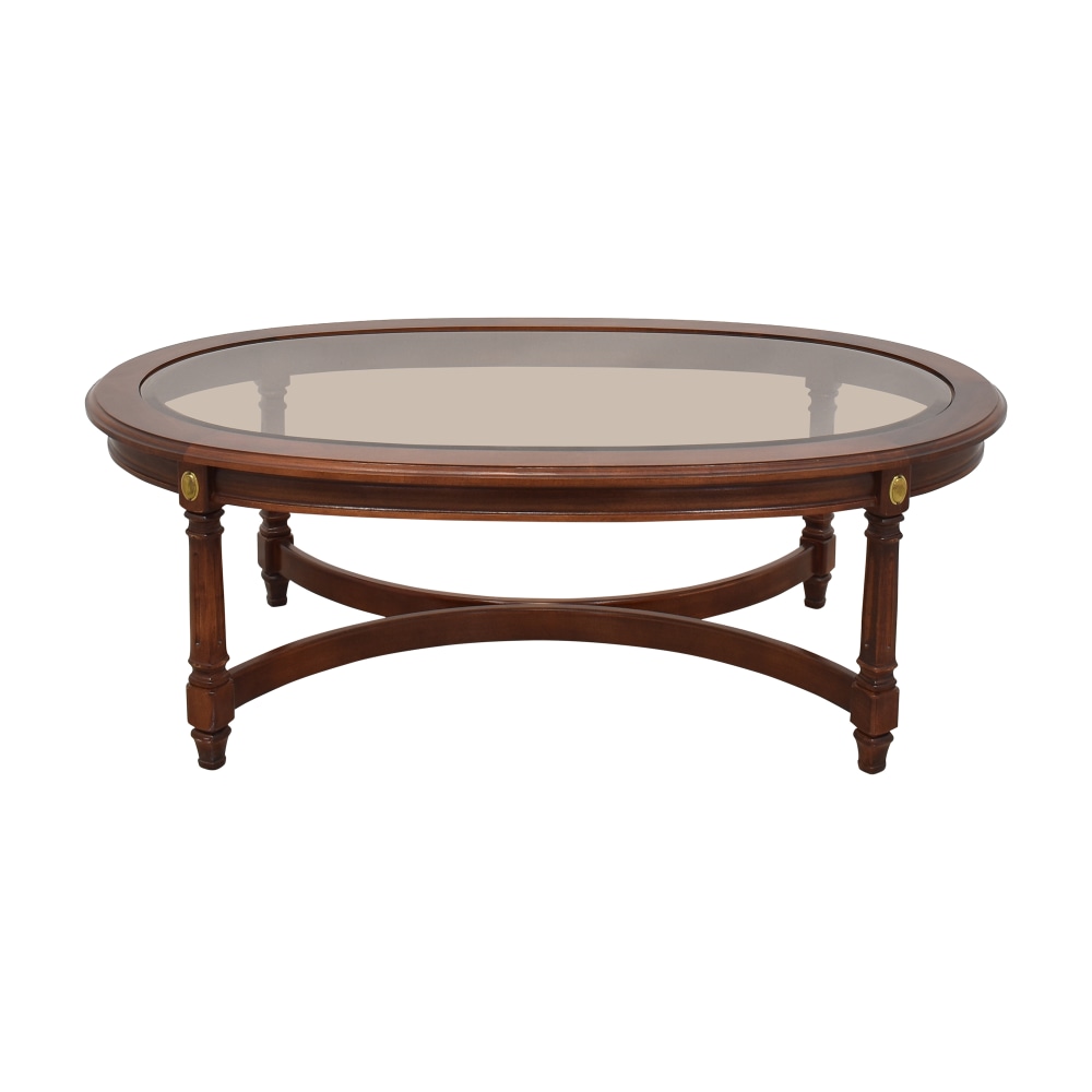 Second Hand Oval Glass Top Coffee Table 