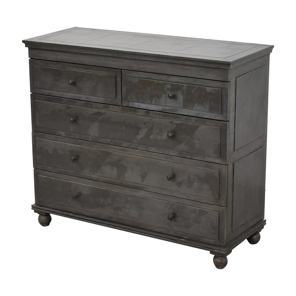 Restoration Hardware Annecy Metal Wrapped 5 Drawer Dresser Second Hand 