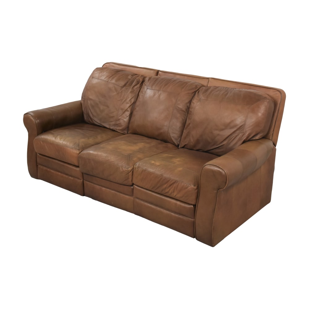 Lane Leather Reclining Sofa With Nailhead Trim Baci Living Room