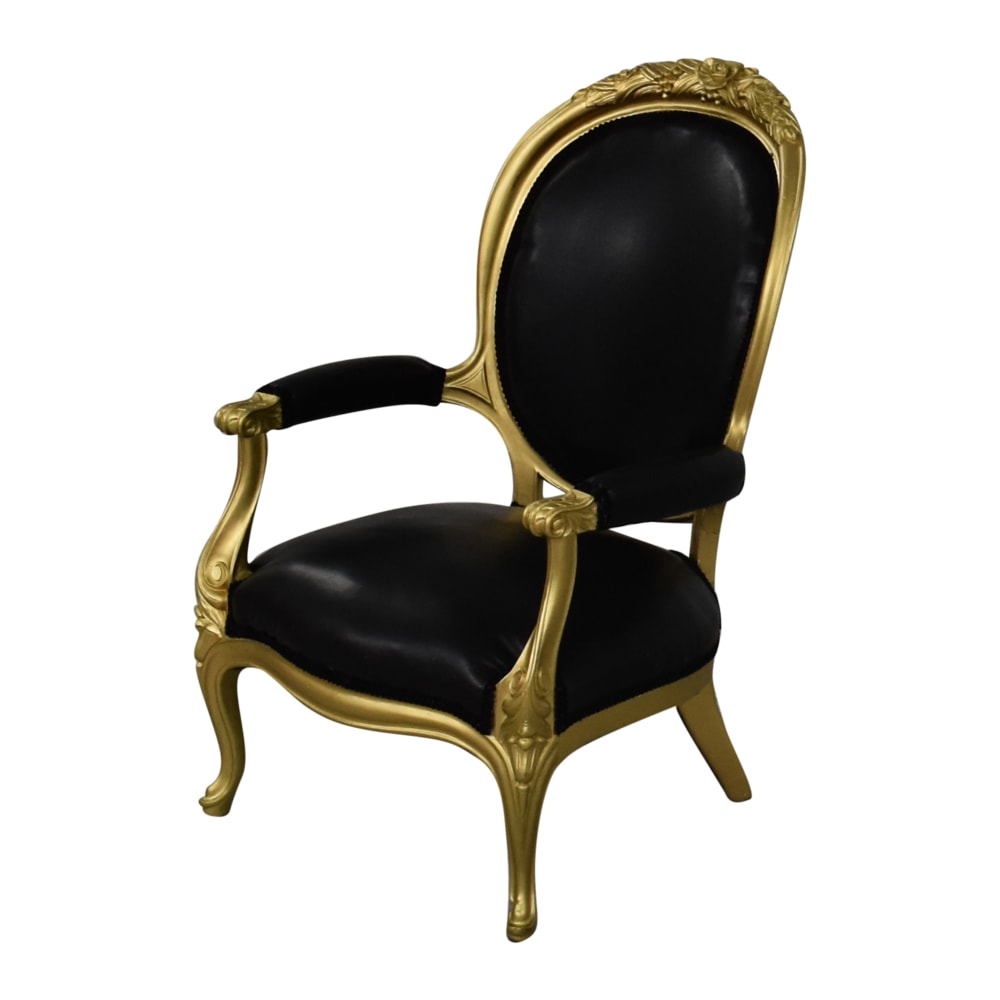 Black Baroque Louis XV Chair