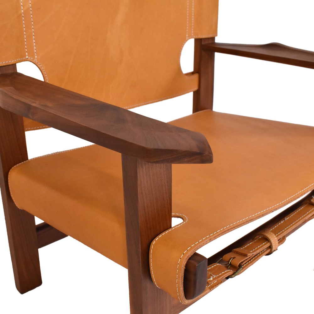 Leather Belt Lounge Chair | Brown