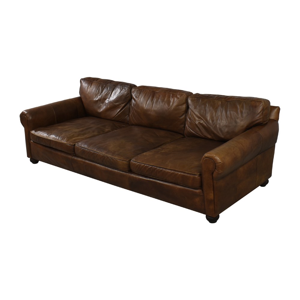 Original Lancaster Leather Three-Seat-Cushion Sofa