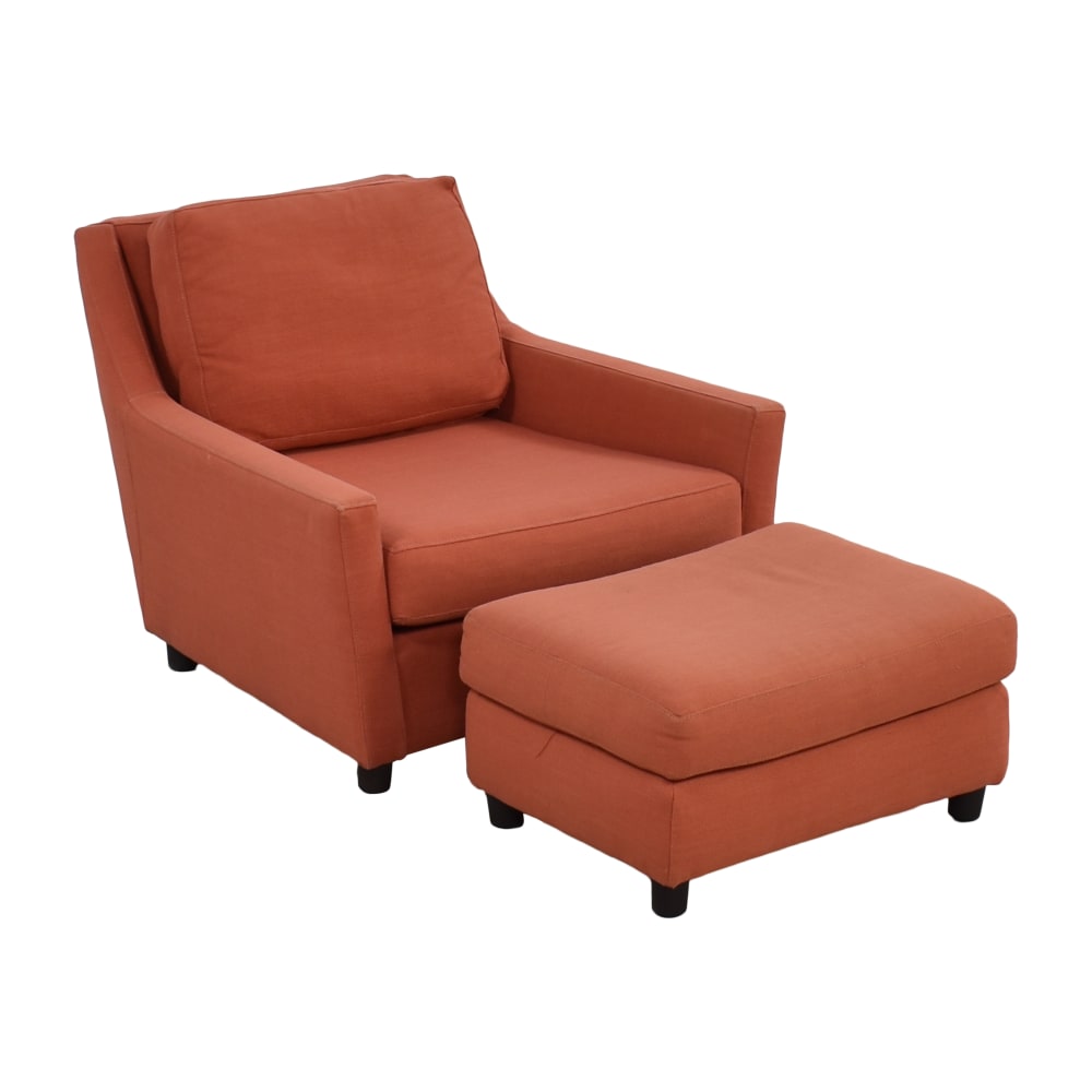 West Elm West Elm Everett Chair and Ottoman for sale
