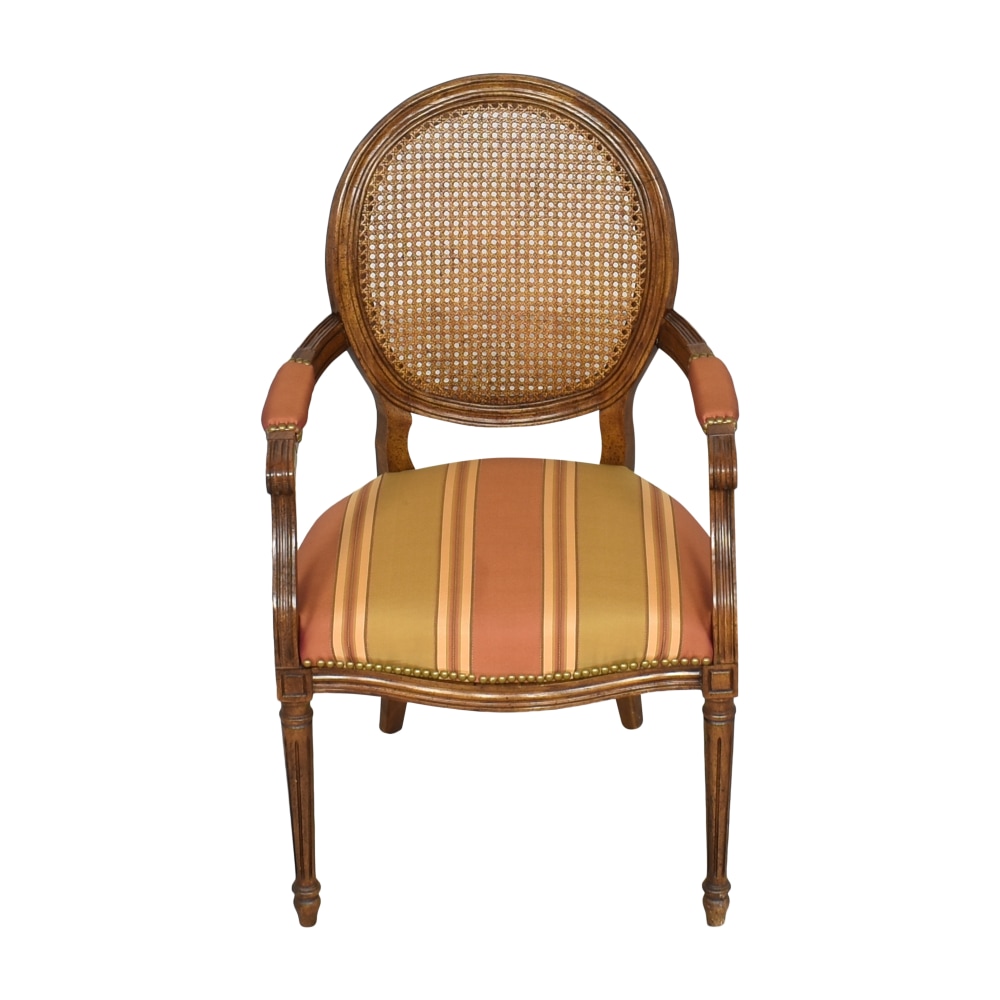 Louis XVI Style Oval Cane Back Arm Chair, 37% Off