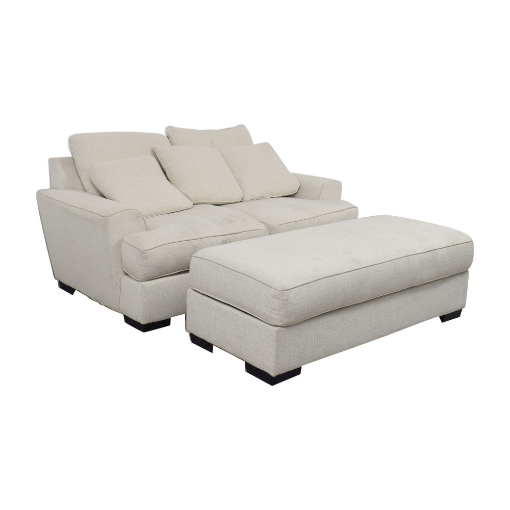 Ainsley Off White Loveseat And Ottoman