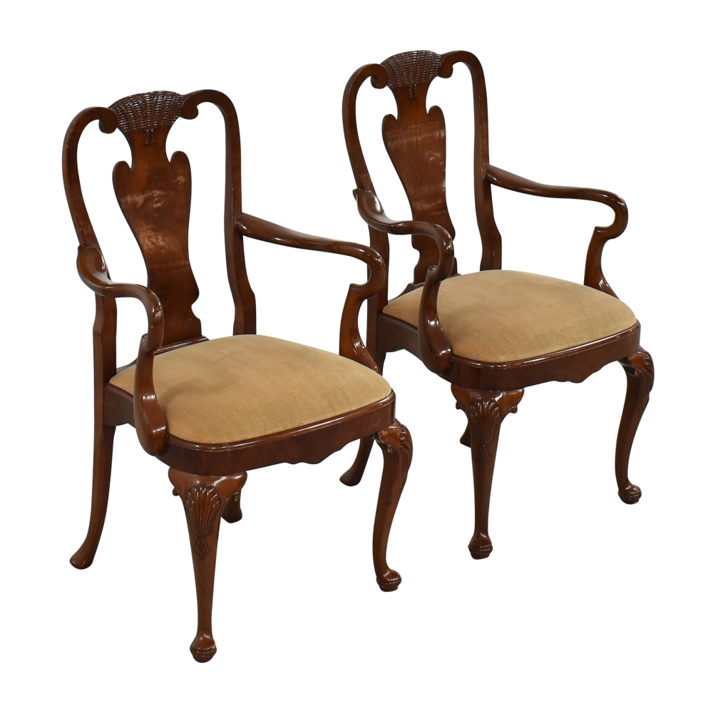  Vintage Queen Anne Style Dining Arm Chairs on sale