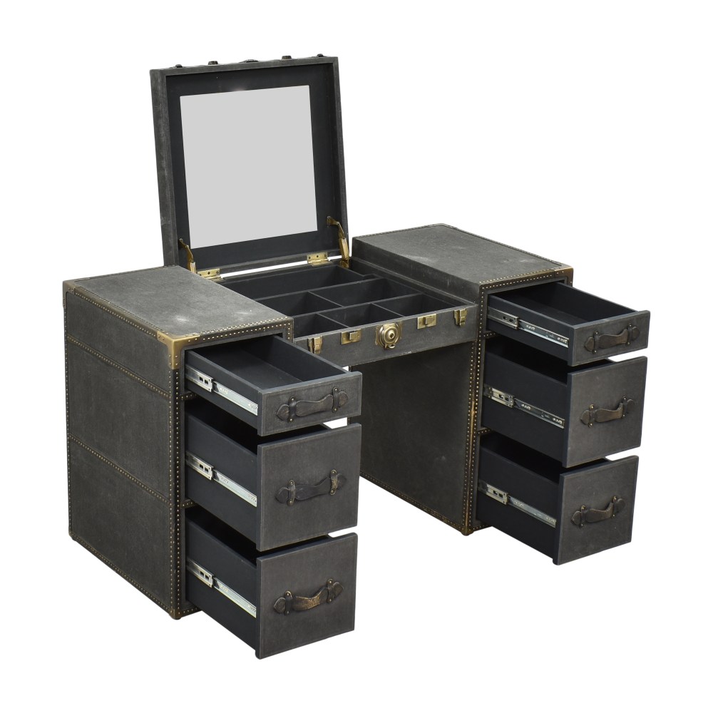 Restoration Hardware Eldon Steamer Trunk Storage Vanity Desk, 52% Off