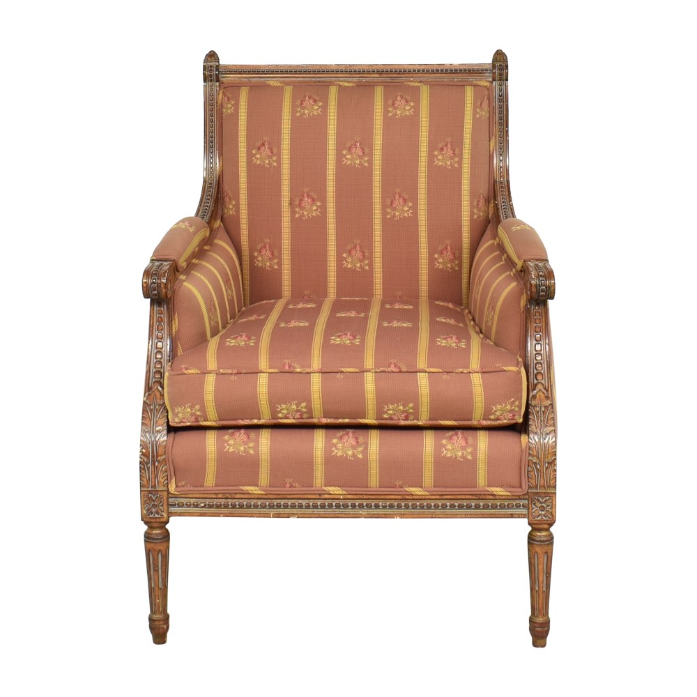 French Louis XV Style Bergere or Marquis Lounge Chair by Ethan Allen