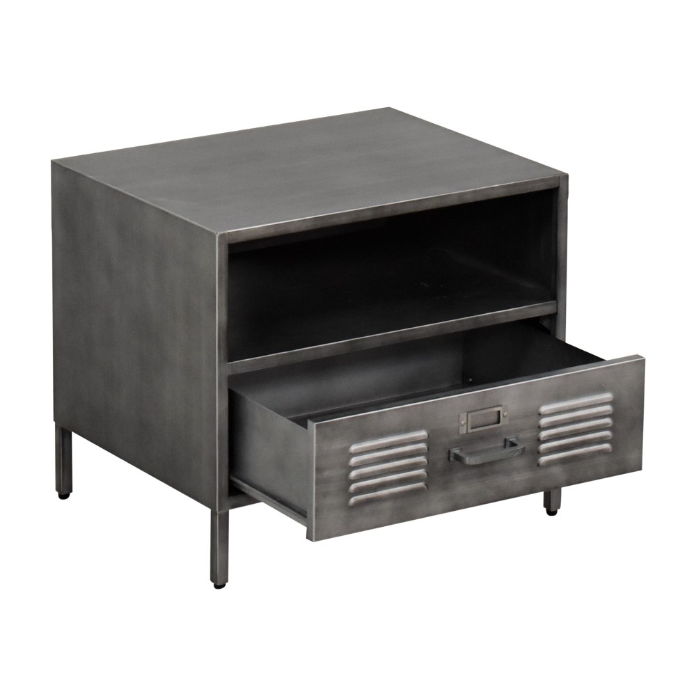 Industrial Metal Locker Storage Bedside Cabinet Side Table